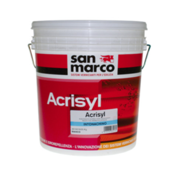 ACRISYL INTONACHINO GRANA FINISSIMA – Tencuială decorativă exterior granulatie 0.6 (acril-siloxanică, antimucegai, antialege, efect compact)